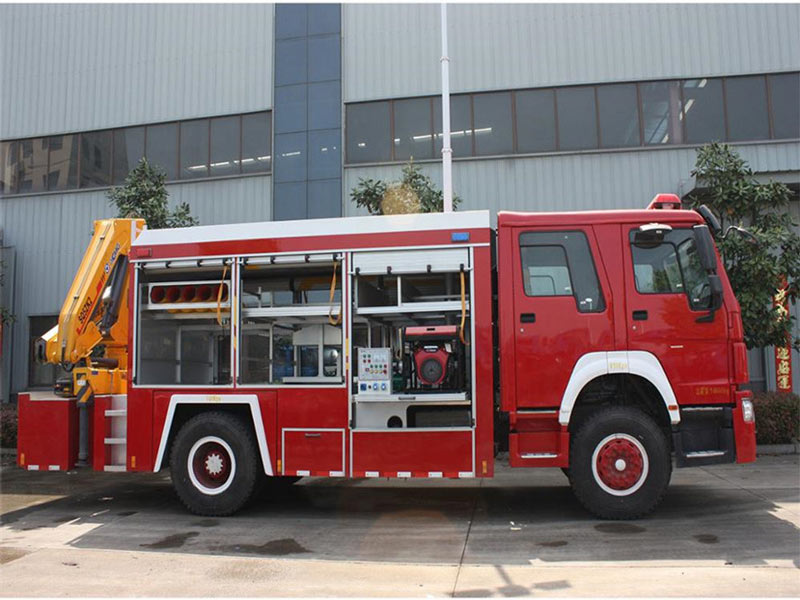 Fire Rescue Truck With 10 Ton Xcmg Crane