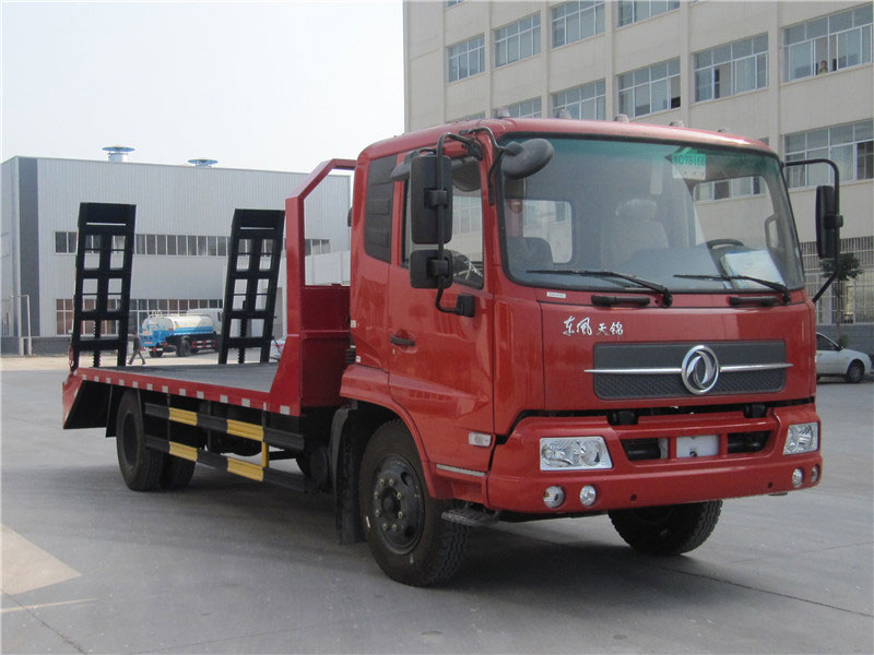 10 Ton Dongfeng Flatbed Truck For Excavator Transport