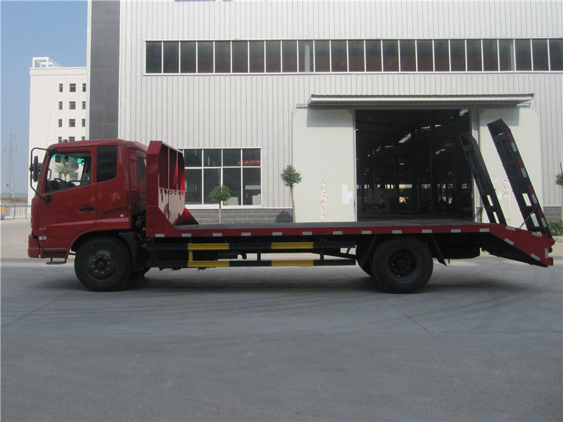 10 Ton Dongfeng Flatbed Truck For Excavator Transport