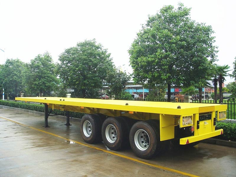 3 Axles 40Ft Flatbed Container Semi Trailers