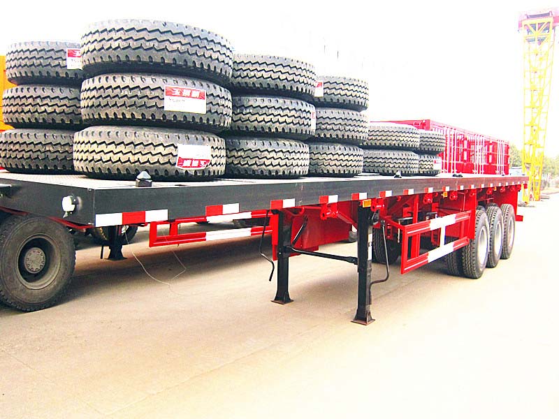 3 Axles 40Ft Flatbed Container Semi Trailers