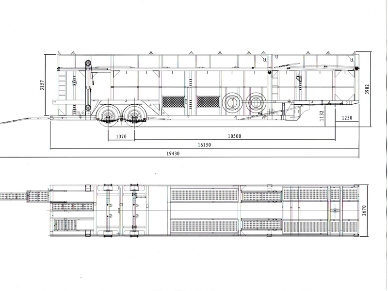 2 Axles Long Distance Enclosed Car Carrier Trailers